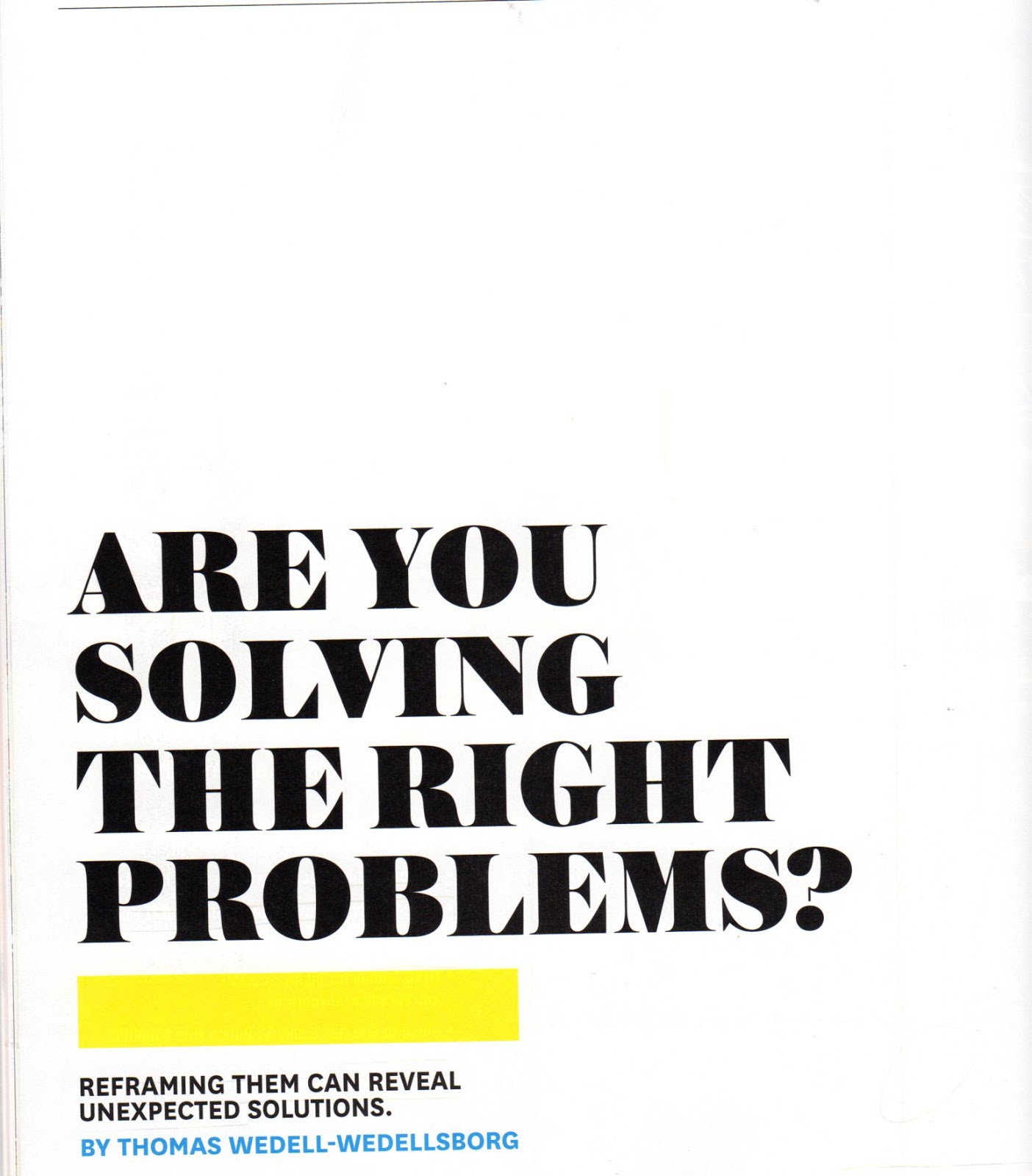 The Occasional CEO Reframing the Question