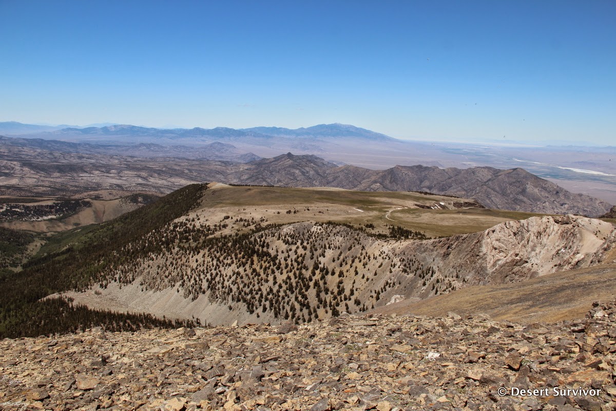 Desert Survivor Hiking up Mount Moriah in the North Snake Range, Nevada