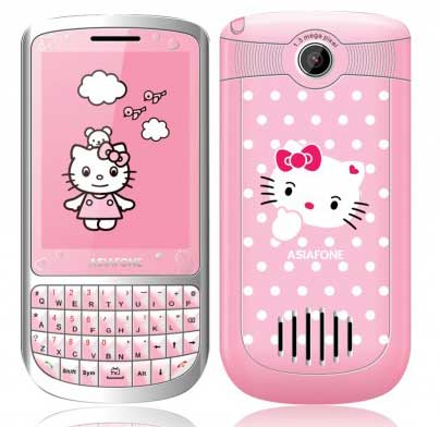 Asiafone AF991 KITI, Handphone QWERTY Touchscreen Dual SIM TV Karakter Hello Kitty