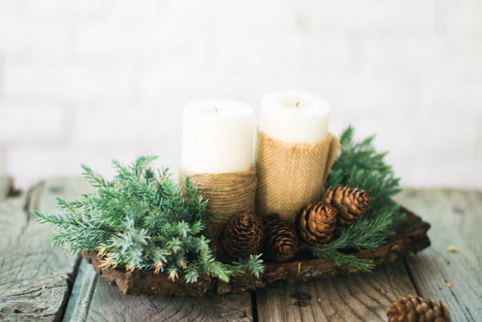 Centro de mesa rústico