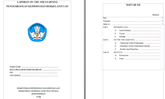 Contoh Laporan On The Job Learning Guru Kumpulan Contoh Laporan