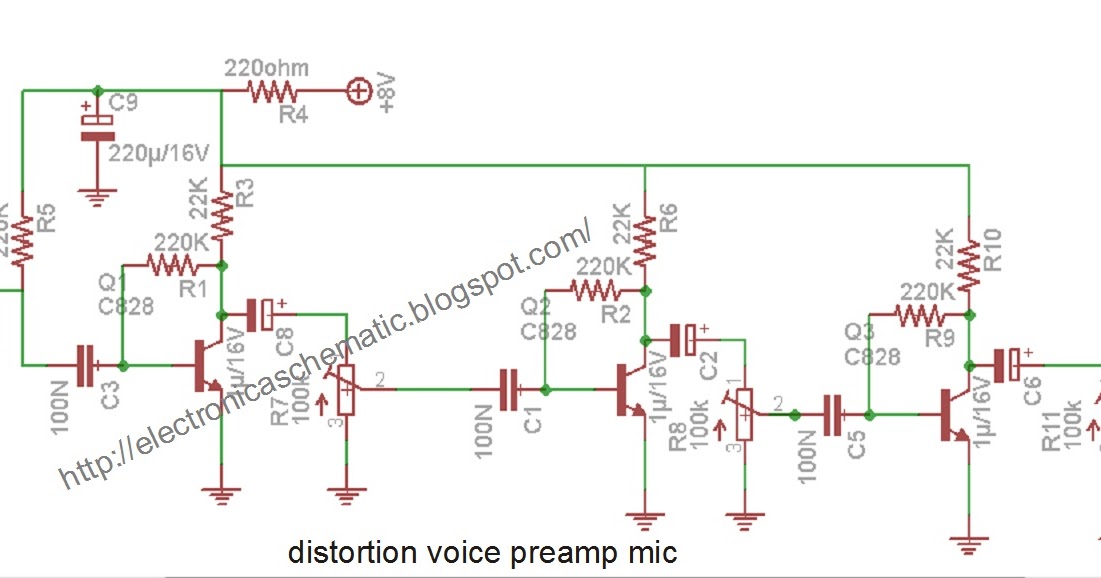 Gambar Skema Preamp Mic 3 Transistor Terbaru & Terupdate Skemapedia