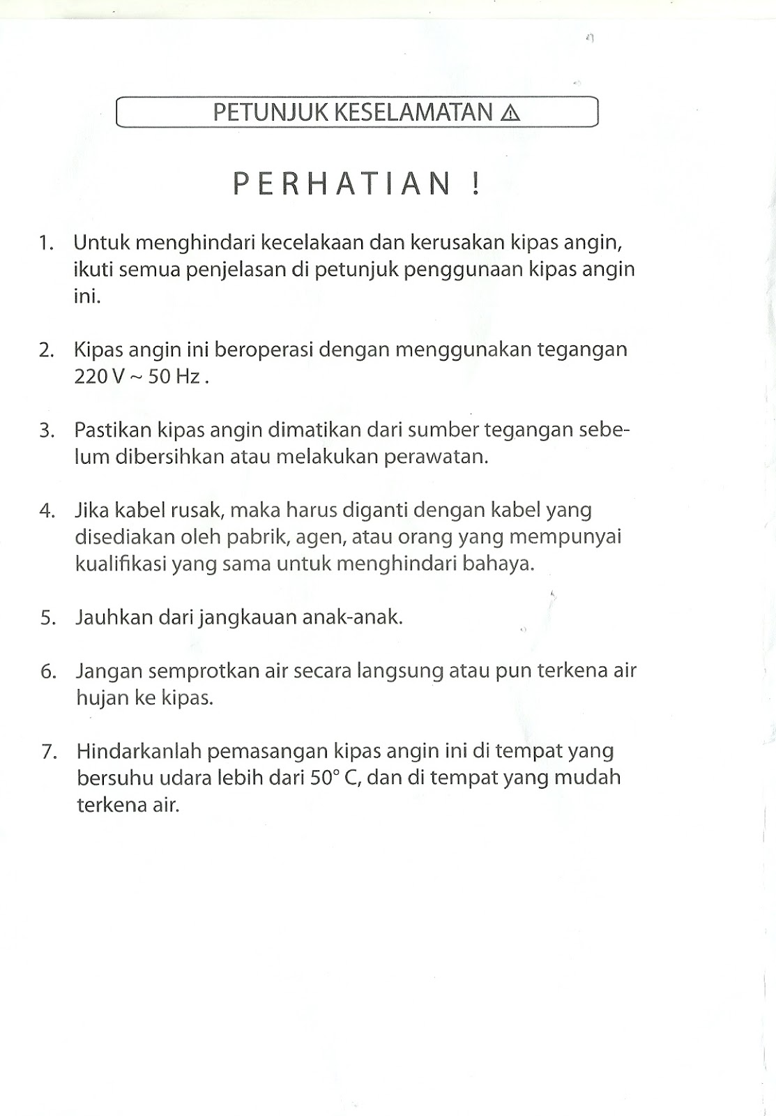 Teks Petunjuk Menggunakan Kipas Angin Cara Golden