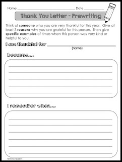 Classroom Freebies Too: Writing a Thank You Letter