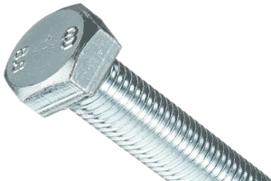 Tornillo DIN 933 de cabeza hexagonal Detalle del tornillo hexagonal roscado