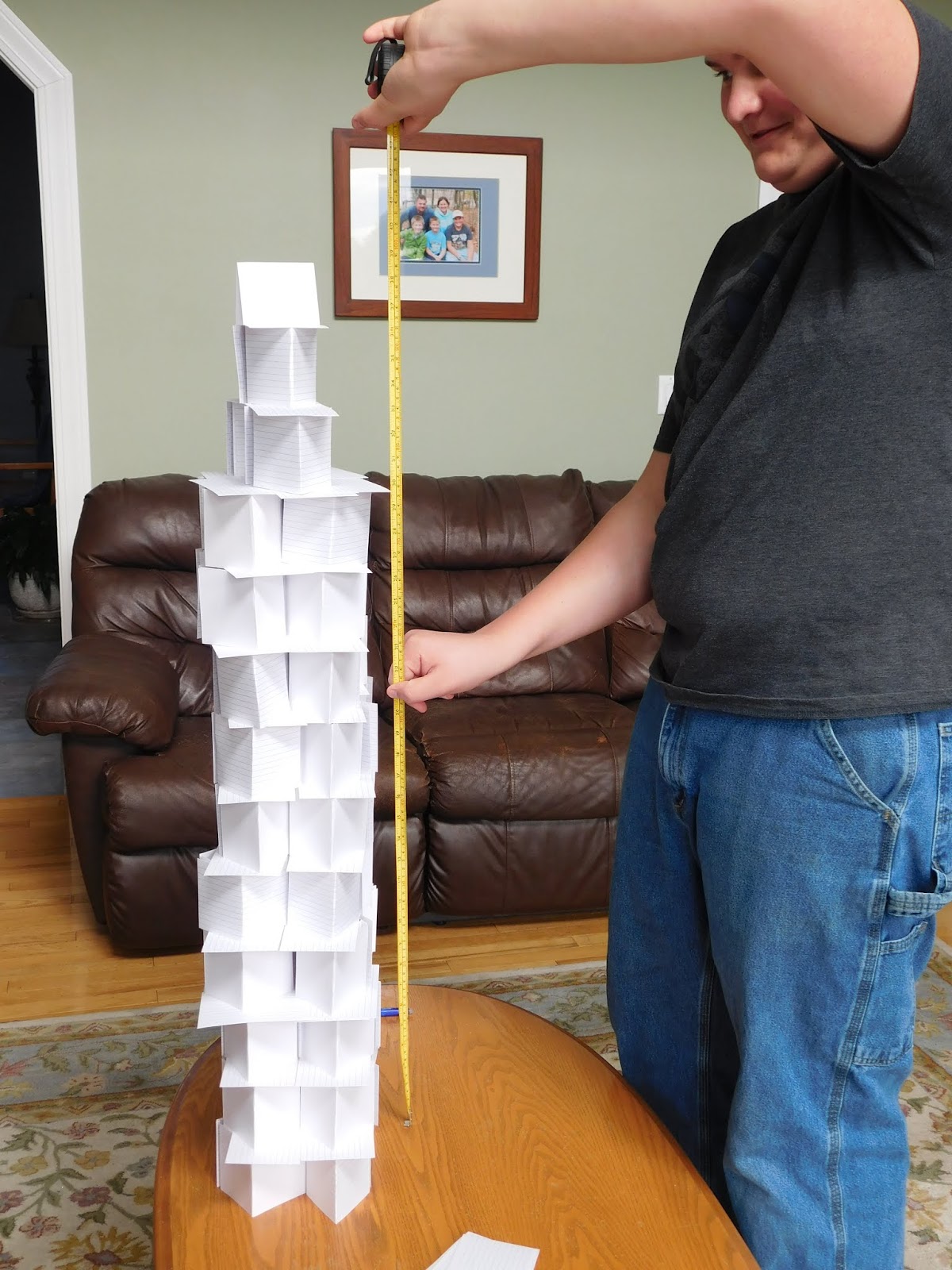 100 Days of Science 68 Index Card Tower
