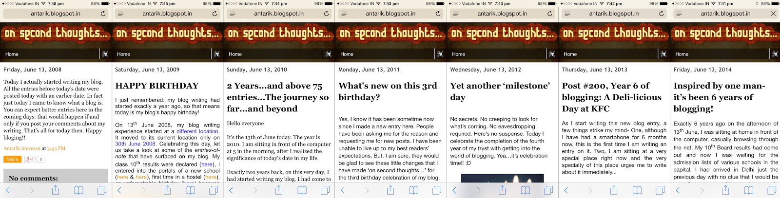13th of June- Completing 7 years of blogging