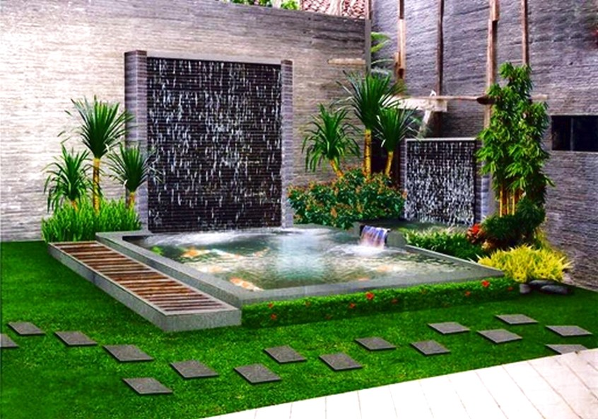 49 Desain Taman Dan Kolam Untuk Halaman Rumah Minimalis Godean