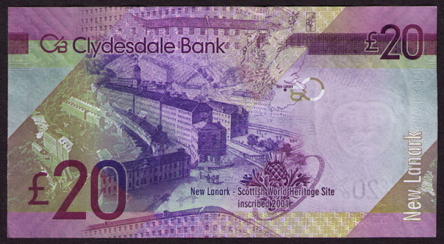 Clydesdale Bank currency 20 Pounds Sterling bill