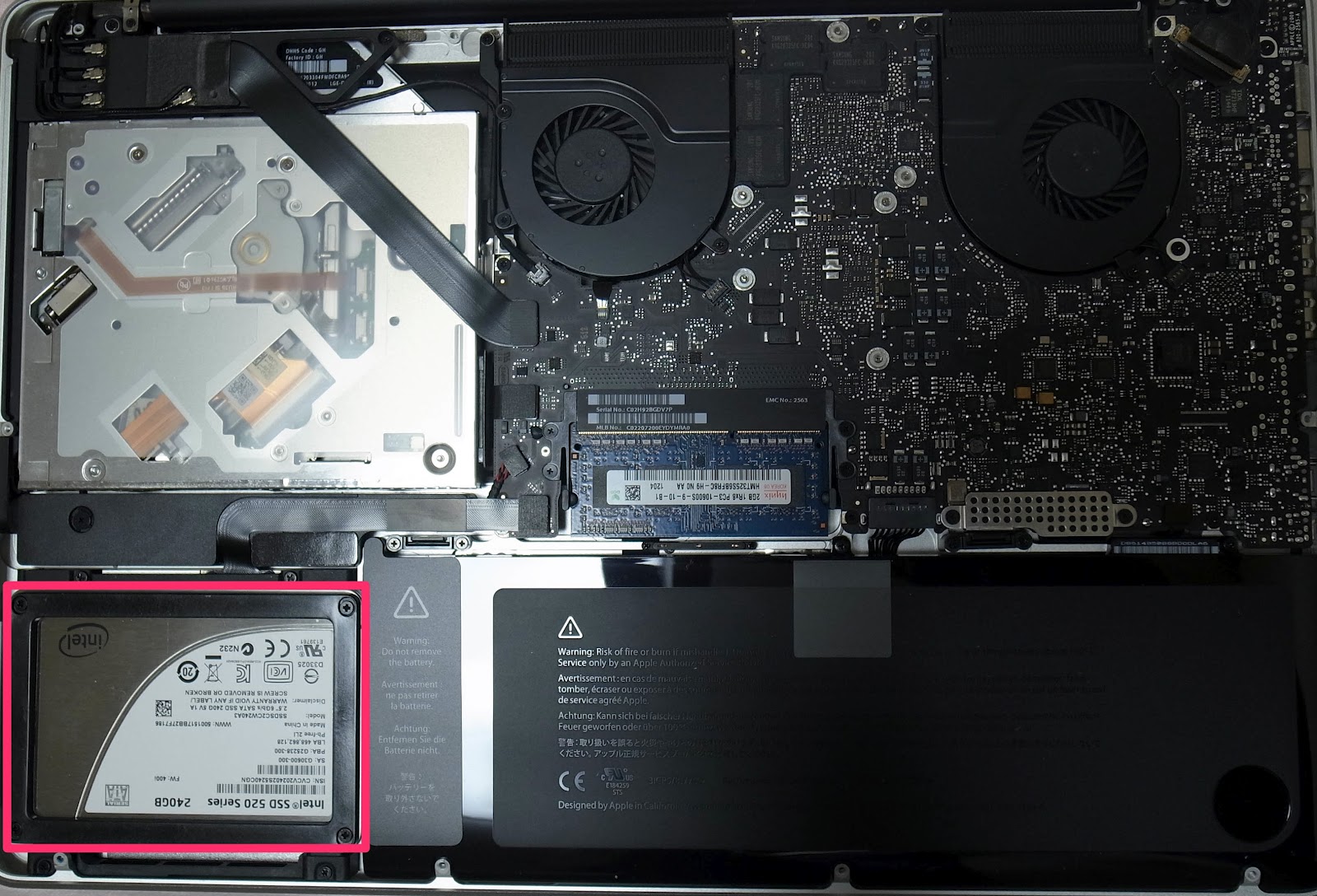 しろころまるちょう: 15インチMacBook Pro（Late2011）のHDDをIntel SSDに換装してみた