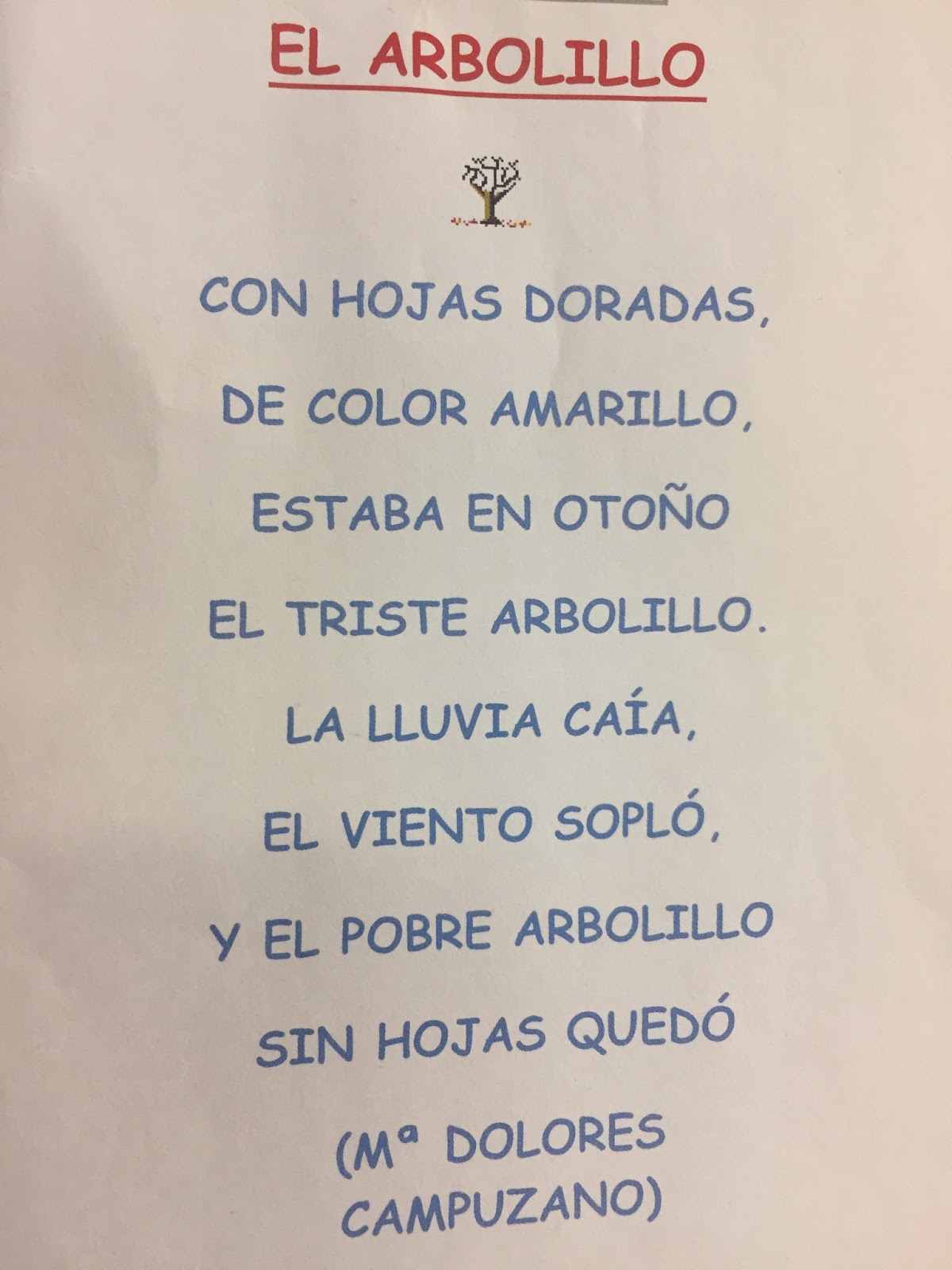 La clase de la seño Noelia Poesía El Arbolillo