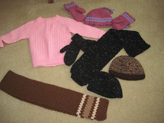 hats, scarves, mittens, sweater for homeless
