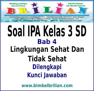 Soal IPA Kelas 3 SD Bab Lingkungan Sehat Dan Tidak Sehat Dan Kunci Jawaban