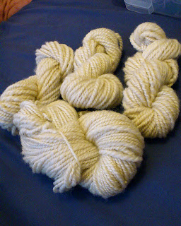 UK Romney wool handspun on a drop spindle