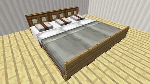 マインクラフト 枕付きキングサイズベッドの作り方 マイクラマルチプレイ日記ブログ
