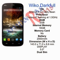 Wiko Darkfull specs and stock rom download