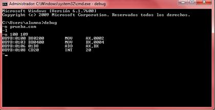 Lenguajes de Interfaz: Actividad # 6 Leer y Ejecutar los Comandos del debug