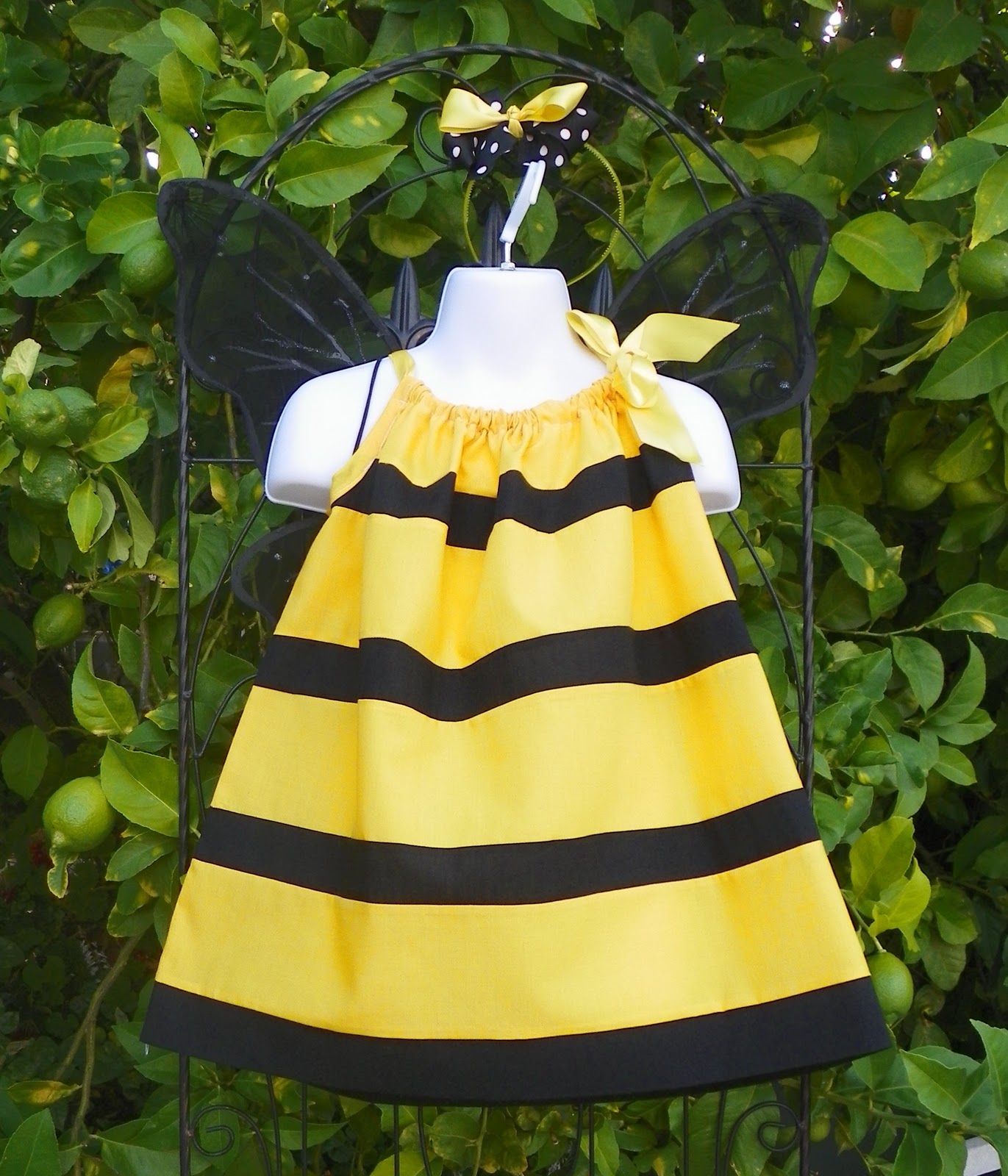 Mis 2 Manos Made by My Hands Bumble Bee Costume Pillowcase Dress
