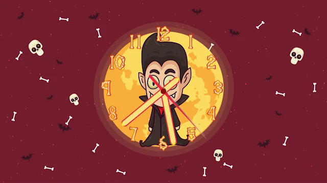 Vampire Lord Halloween Clock Screensaver