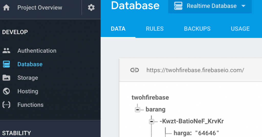 firebase database android crud