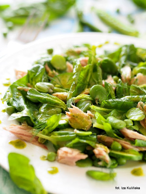 zielona sałatka, z tuńczykiem, lunch, samo zdrowie, zielono mi