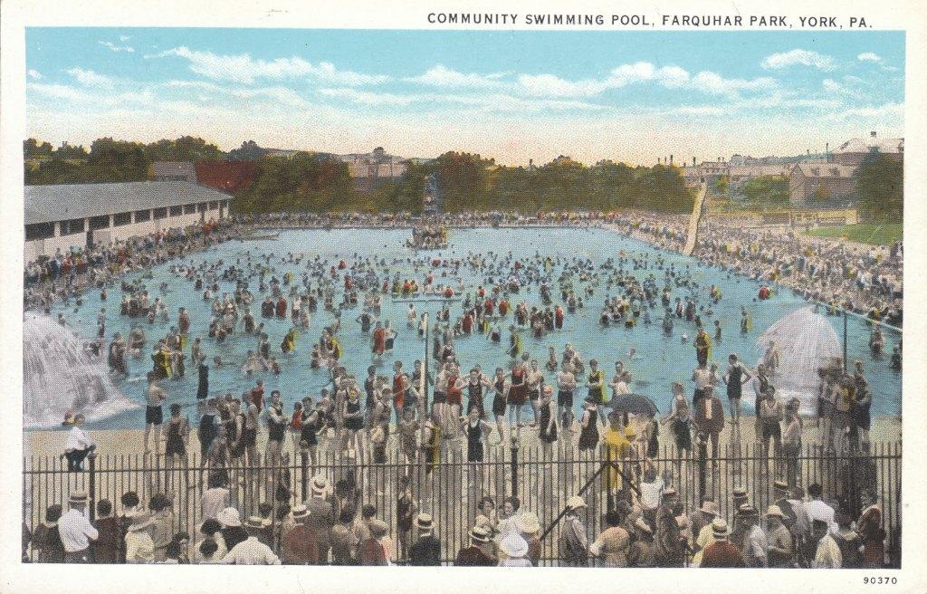 Swimming Pool postcard Community swimming pool, Farquhar Park, York