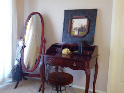 Cherry wood desk and mirror - Sold