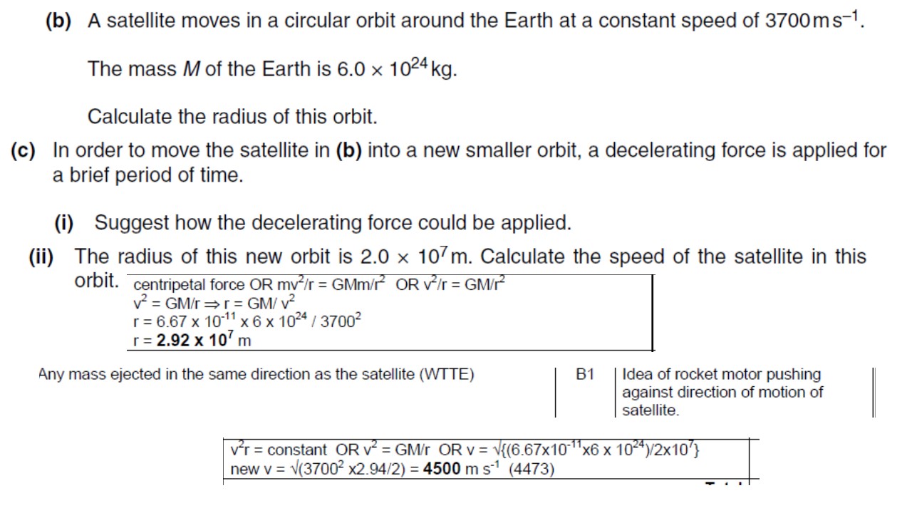 A Level Homework and Answers: Gravity questions