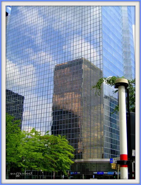 reflectie in belgacomtoren brussel