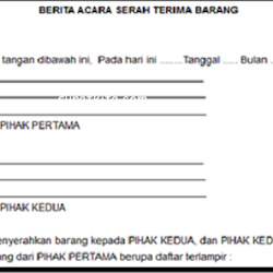 Contoh Surat Serah Terima Barang Simple