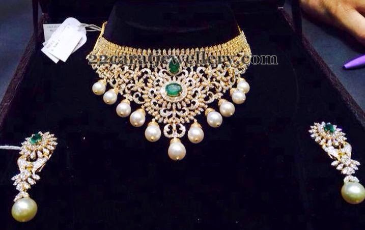 Diamond Necklace Worth 8 Lakhs - Jewellery Designs