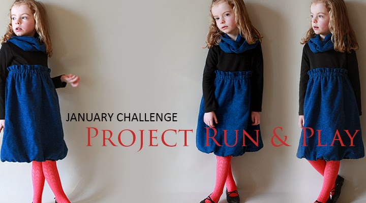 The January Challenge for Project Run & Play 2015: Flannel and knit tee-shirt dress with infinity scarf | The Inspired Wren