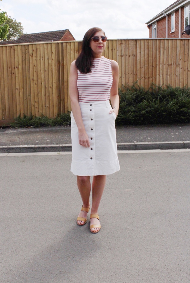 fbloggers, fashionbloggers, halcyonvelvet, wiw, whatimwearing, ootd, outfitoftheday, lotd, lookoftheday, primark, topshop, buttonthroughskirt, redandwhite, bretonstripes, fashionbloggers, fashionblogger