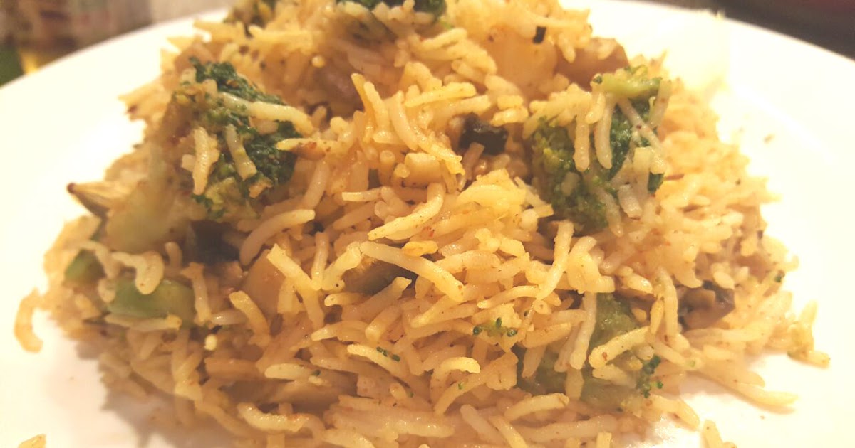 My kitchen Easy broccoli and mushroom rice