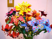 En härlig bukett blommor fotade jag på på nån quiltshow.