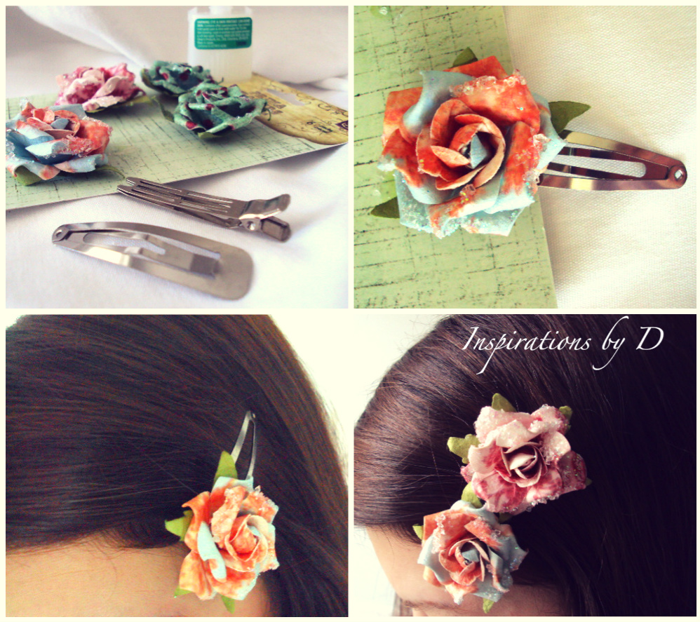 Inspirations by D How to Make Scrapbook Paper Flower Hair Pin & Push Pin