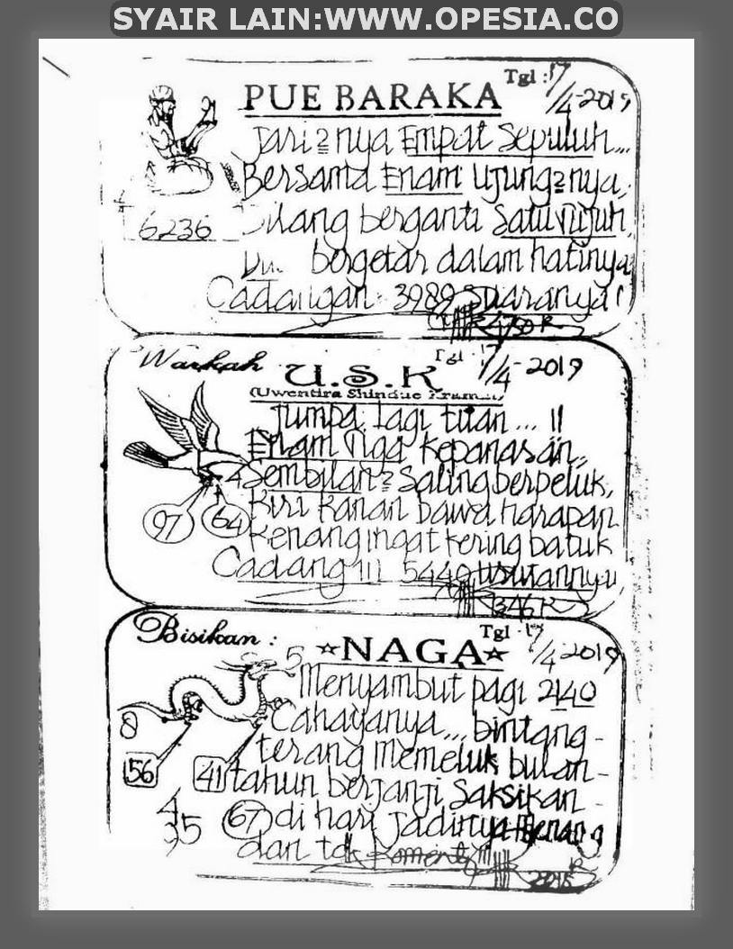 Forum Syair Sgp Rabu 17 April 2019 Forum Syair Togel Hongkong Singapura Sydney