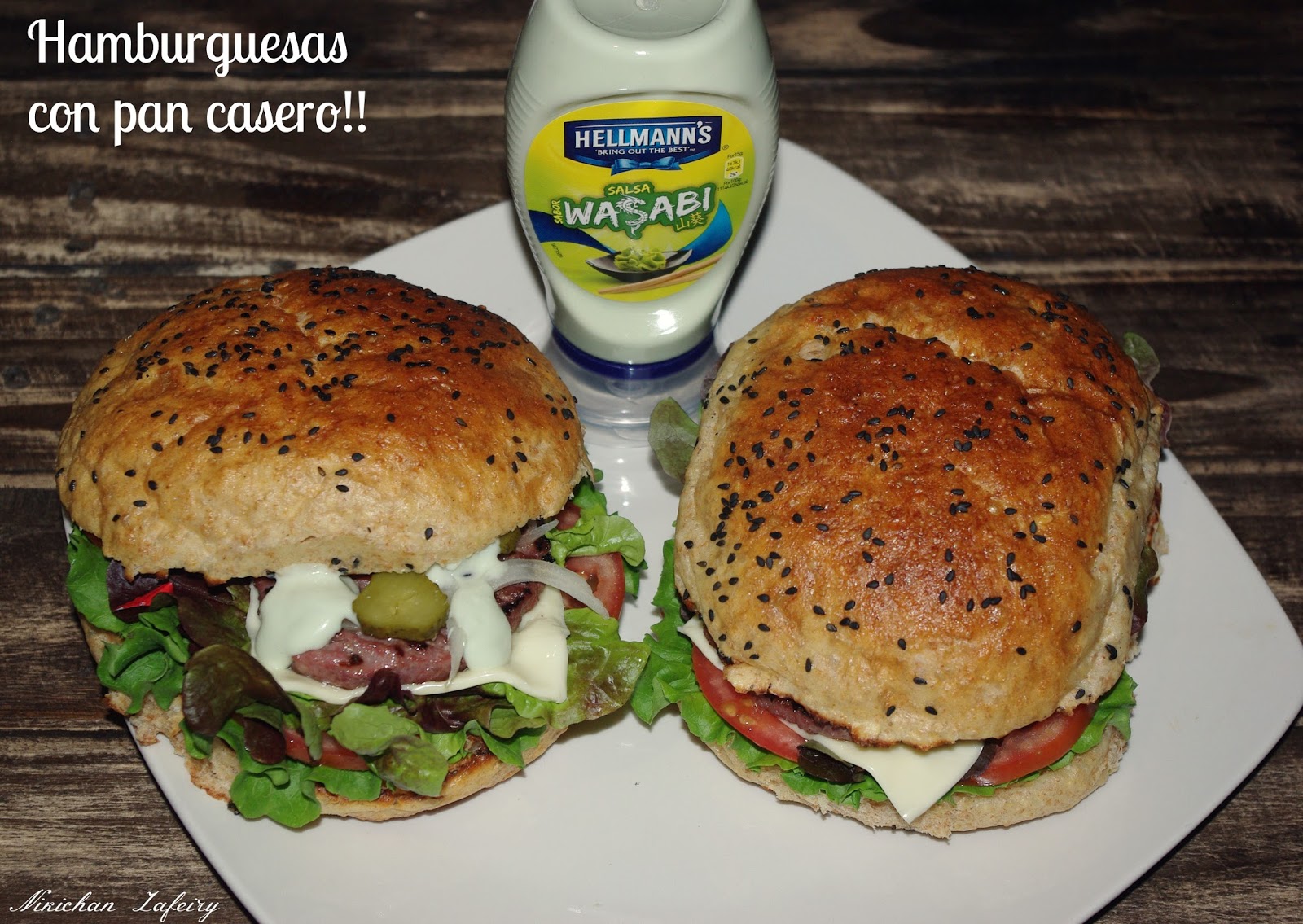 Hamburguesas con Wasabi y Pan Casero Recetas de una Gatita Enamorada