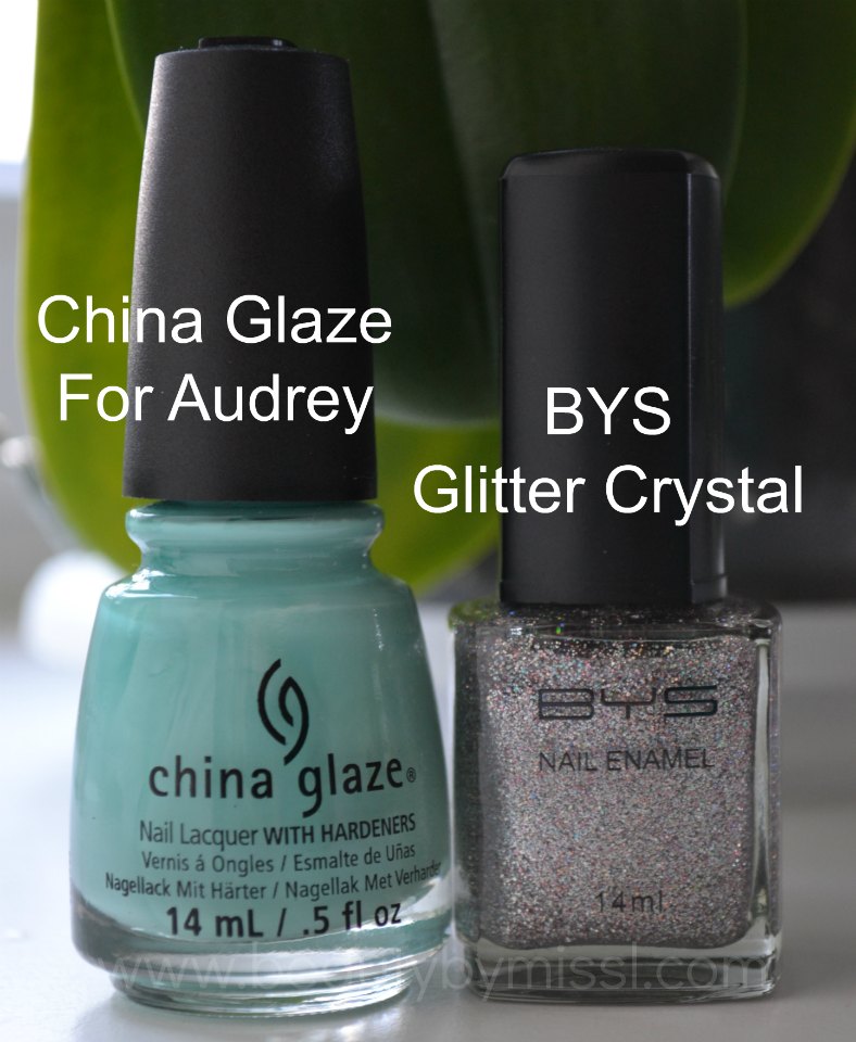China Glaze For Audrey, BYS Glitter Crystal