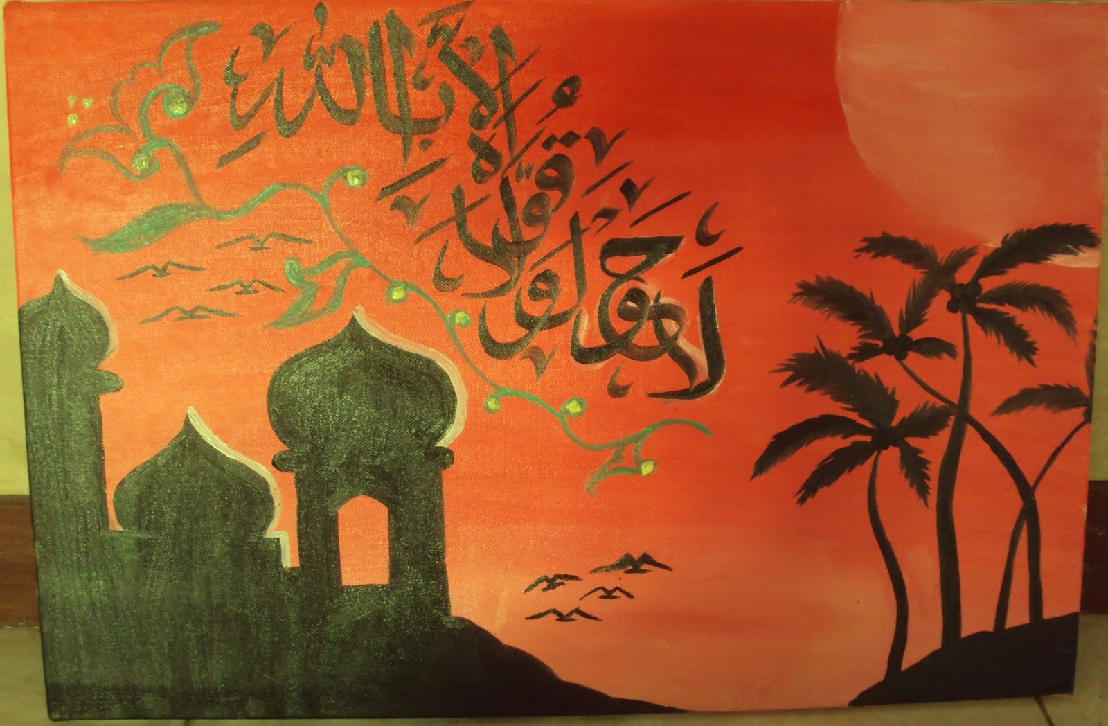 Lukisan Kaligrafi di atas Kanvas - Seni Rupa