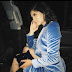Kylie Jenner wears only a velvet blazer and strappy heels with nothing else as she goes to dinner after Marie Claire party