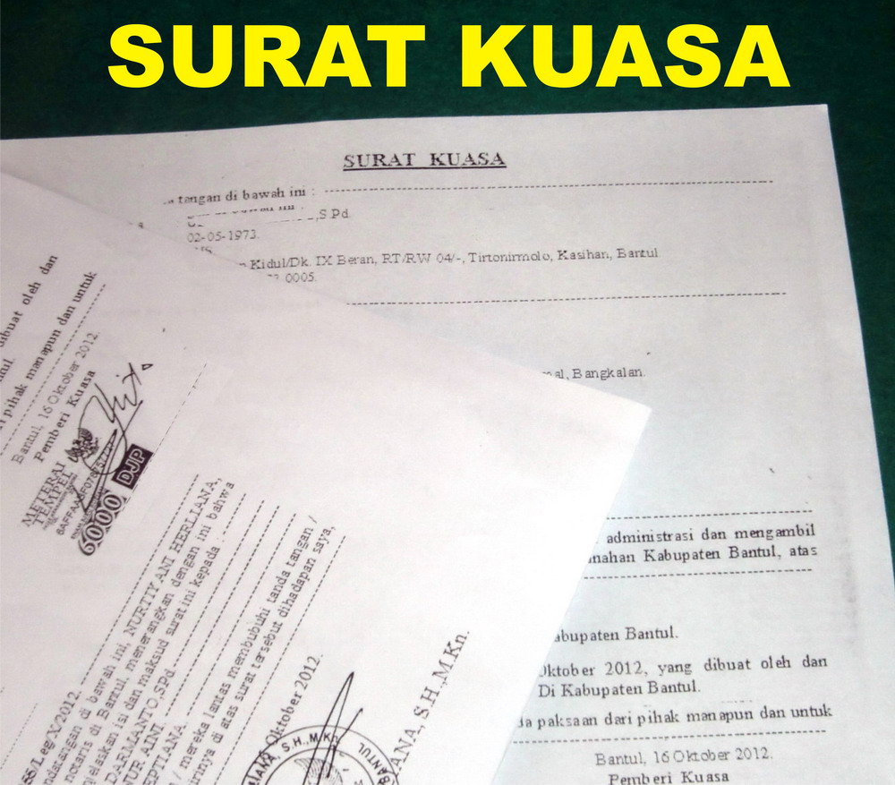 Contoh Surat Kuasa Sertifikat Tanah, Download dan unduh 