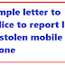 Sample letter to police to report lost or stolen mobile phone