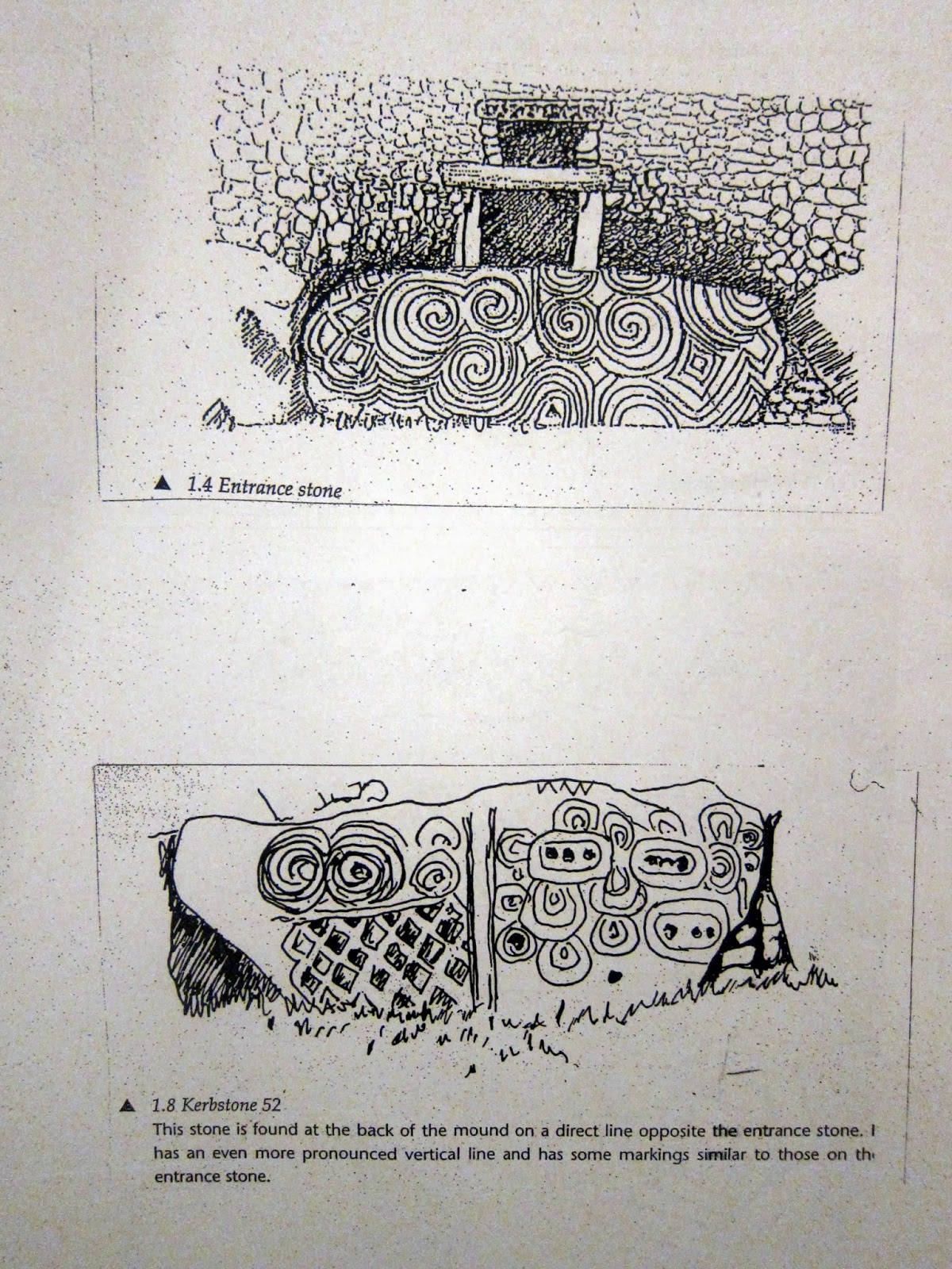 Newgrange entrance stone drawing picture