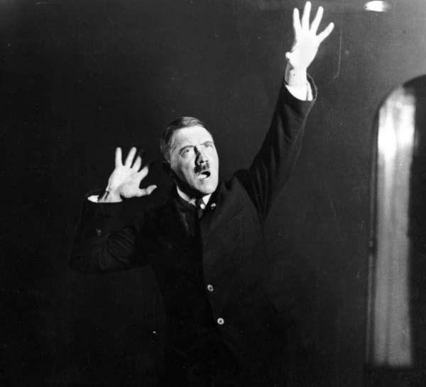 Adolf Hitler practicing speech 