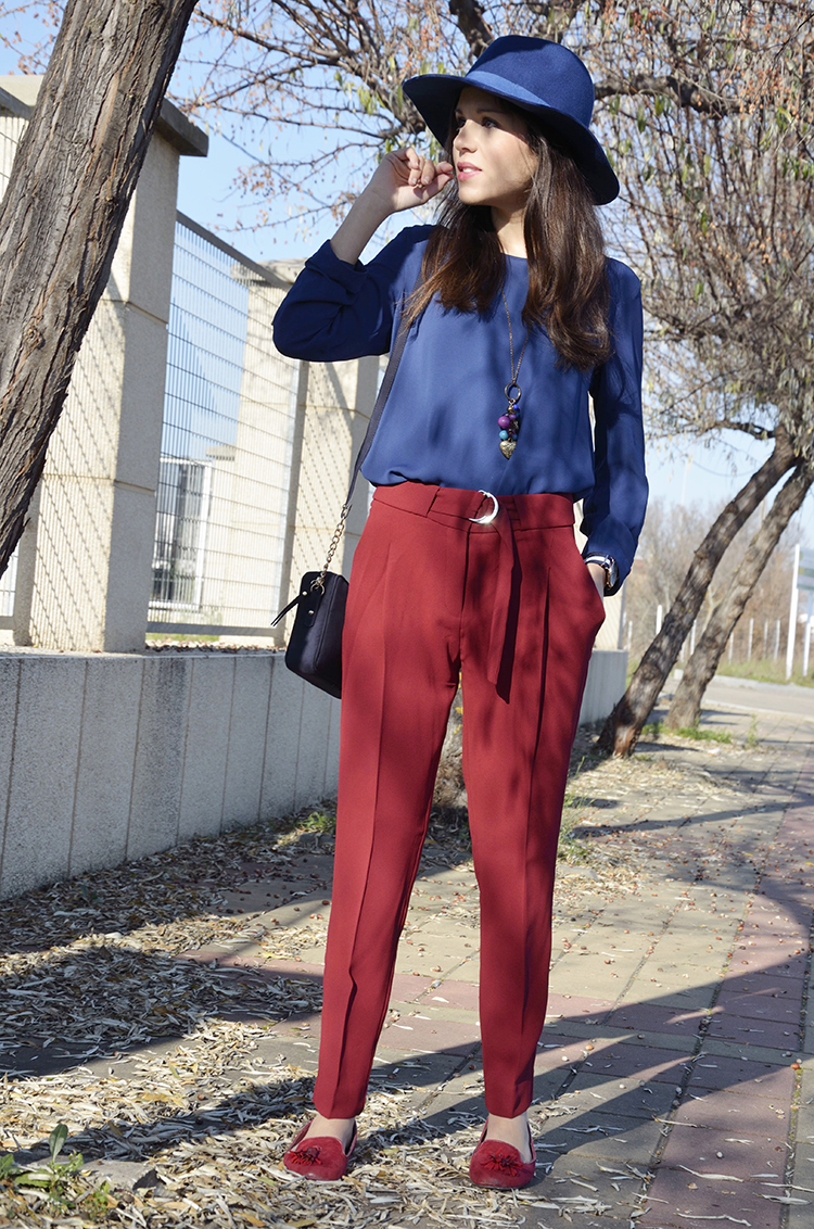 look-azul-granate-outfit-blogger-fashionblogger-daniel-wellington 