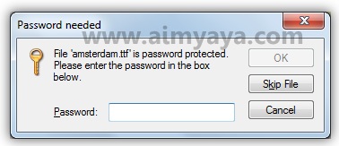  Gambar: Permintaan password sebelum ekstrak file menggunakan windows explorer