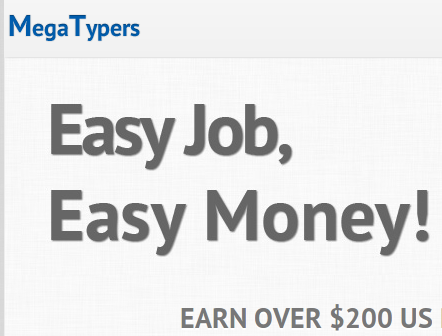 Mega typers online jobs to earn $200 per month