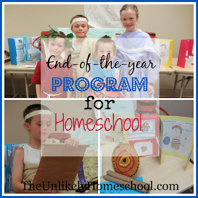 End of the Year Program for Homeschool- How our co-op recognizes the year-long accomplishments of the kids {The Unlikely Homeschool}