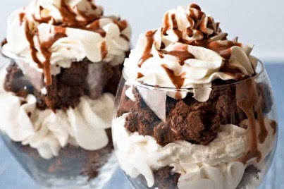 BROWNIE PARFAITS WITH NUTELLA SYRUP